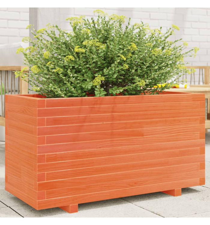 Jardinière cire marron 90x40x49,5 cm bois de pin massif | Mobilier & Déco