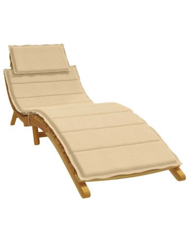 Coussin de chaise longue beige mélangé 186x58x4 cm tissu | Mobilier & Déco