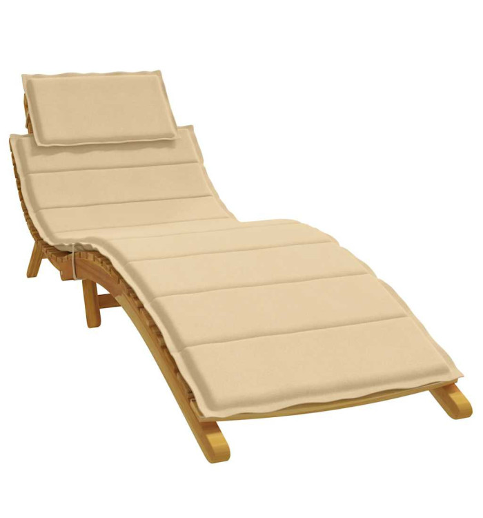 Coussin de chaise longue beige mélangé 186x58x4 cm tissu | Mobilier & Déco
