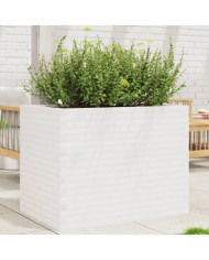 Jardinière blanc 90x60x68,5 cm bois de pin massif | Mobilier & Déco