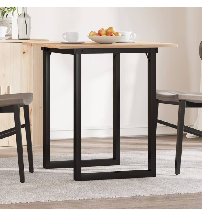 Table à manger cadre en O 70x70x75 cm bois de pin massif acier | Mobilier & Déco
