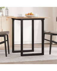Table à manger cadre en O 70x70x75 cm bois de pin massif acier | Mobilier & Déco