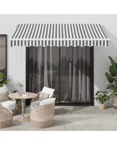 Auvent rétractable automatique avec LED anthracite et blanc | Mobilier & Déco