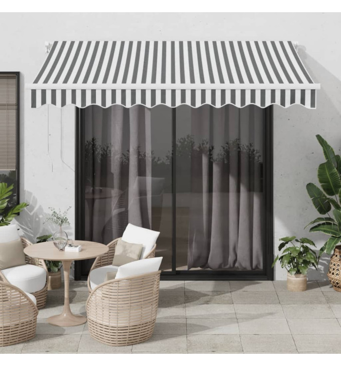 Auvent rétractable automatique avec LED anthracite et blanc | Mobilier & Déco