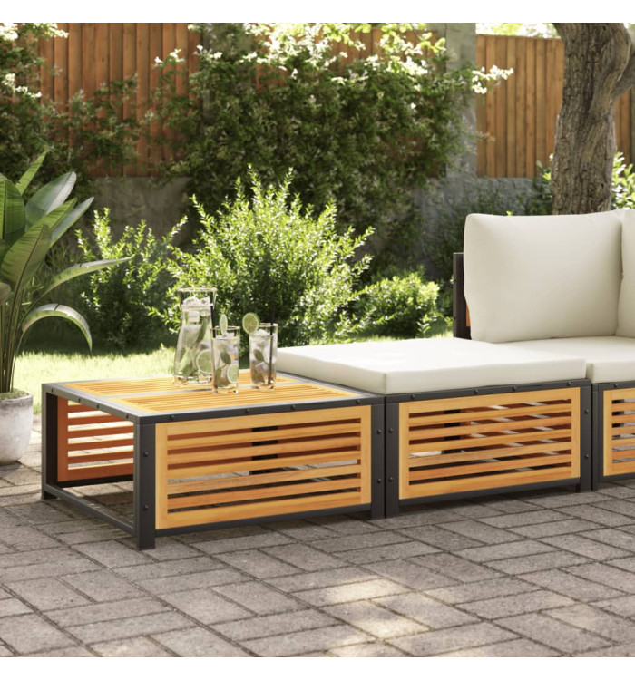 Table de jardin avec tabouret bois d'acacia massif | Mobilier & Déco