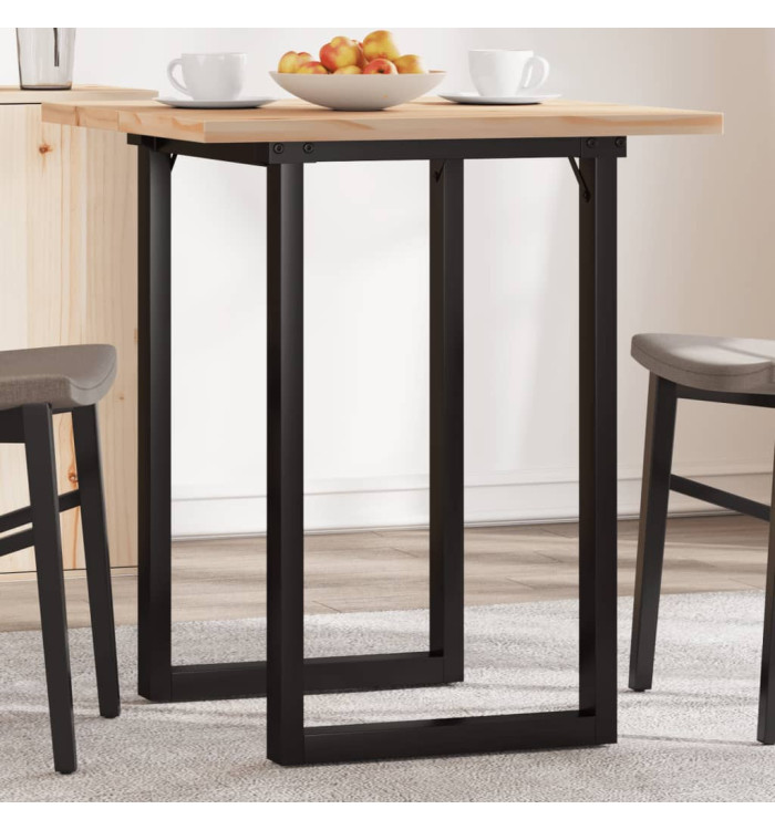 Table à manger cadre en O 60x60x75,5cm bois de pin massif acier | Mobilier & Déco