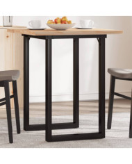 Table à manger cadre en O 60x60x75,5cm bois de pin massif acier | Mobilier & Déco