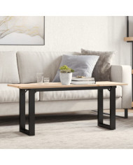Table basse cadre en O 110x40x45 cm bois de pin massif et acier | Mobilier & Déco