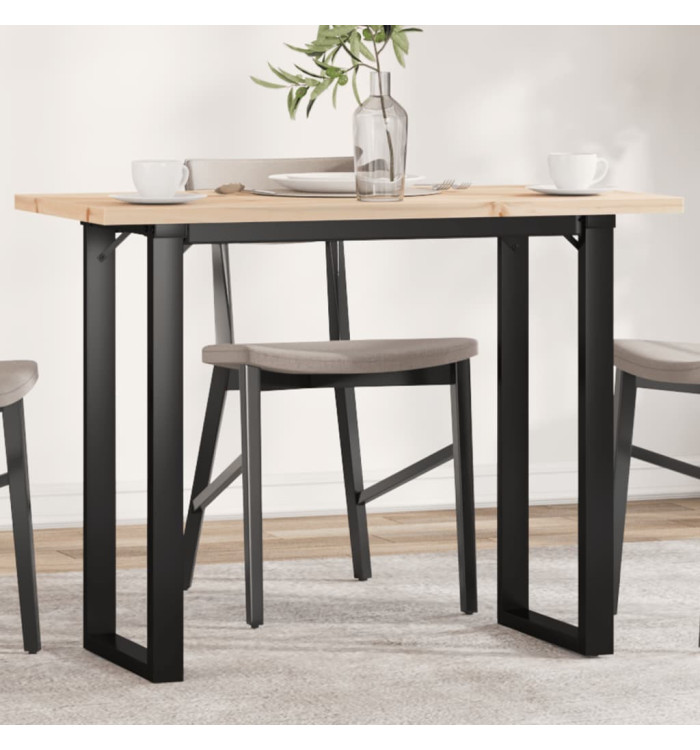 Table à manger cadre en O 100x50x75,5 cm bois pin massif acier | Mobilier & Déco