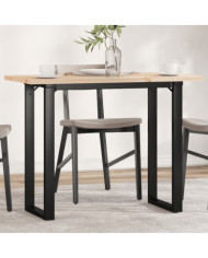 Table à manger cadre en O 100x50x75,5 cm bois pin massif acier | Mobilier & Déco