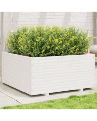 Jardinière blanc 100x100x49,5 cm bois de pin massif | Mobilier & Déco