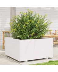 Jardinière blanc 90x90x49,5 cm bois de pin massif | Mobilier & Déco