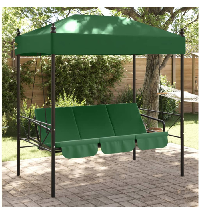 Balancelle de jardin avec auvent vert acier | Mobilier & Déco