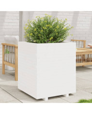 Jardinière blanc 60x60x72,5 cm bois de pin massif | Mobilier & Déco