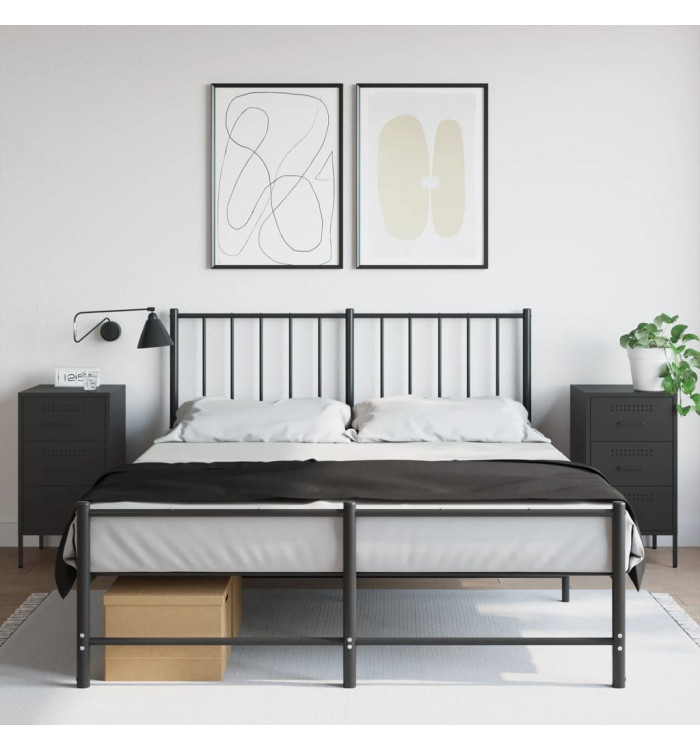 Tables de chevet 2 pcs noir 36x39x68 cm acier | Mobilier & Déco