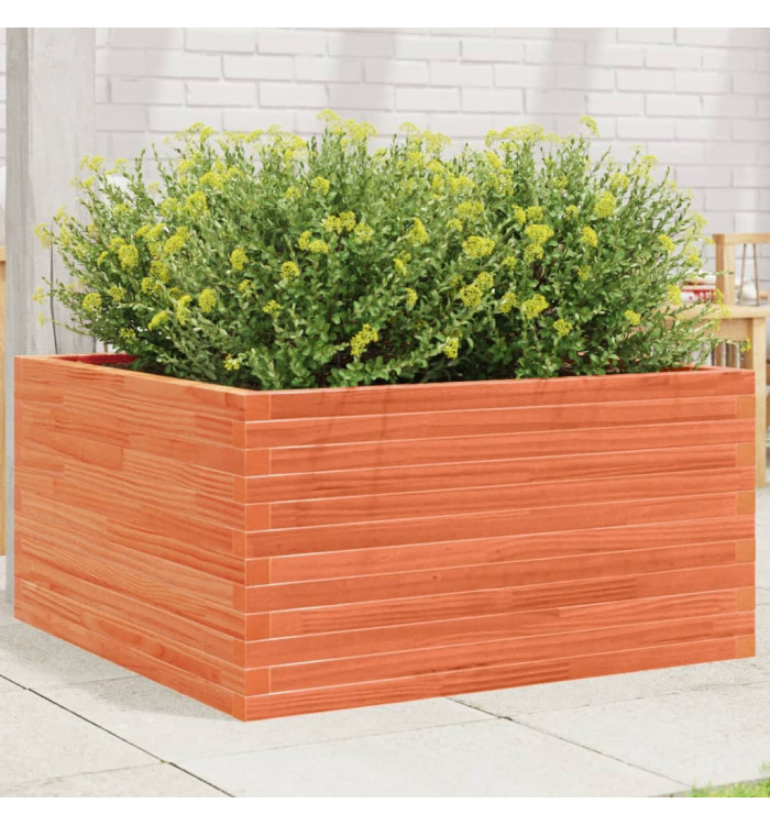 Jardinière cire marron 90x90x46 cm bois de pin massif | Mobilier & Déco