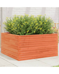 Jardinière cire marron 90x90x46 cm bois de pin massif | Mobilier & Déco