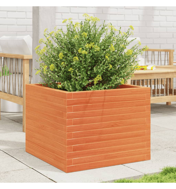 Jardinière cire marron 60x60x46 cm bois de pin massif | Mobilier & Déco