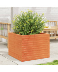 Jardinière cire marron 60x60x46 cm bois de pin massif | Mobilier & Déco