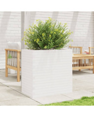 Jardinière blanc 70x40x68,5 cm bois de pin massif | Mobilier & Déco