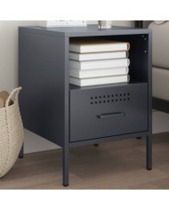 Table de chevet anthracite 36x39x50,5 cm acier | Mobilier & Déco