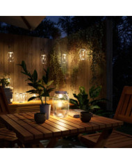 Lampe solaire en verre d'extérieur 12 pcs blanc chaud | Mobilier & Déco