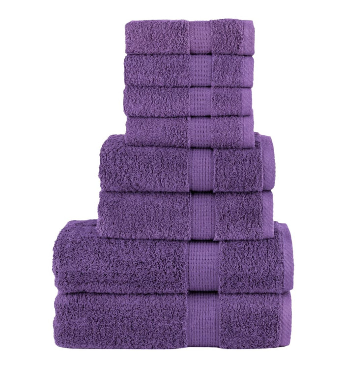 Ensemble de serviettes de qualité supérieure SOLUND 8pcs violet | Mobilier & Déco