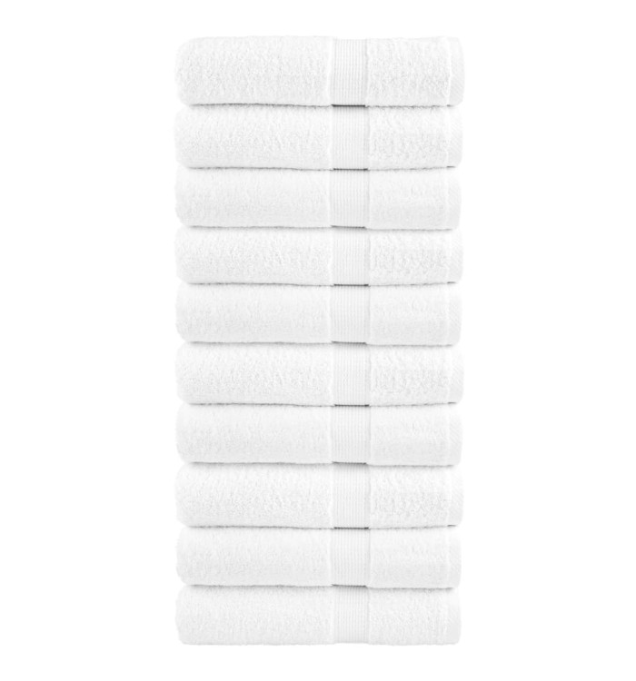 Essuie-mains de qualité supérieure SOLUND 10 pcs blanc 600 g/m² | Mobilier & Déco