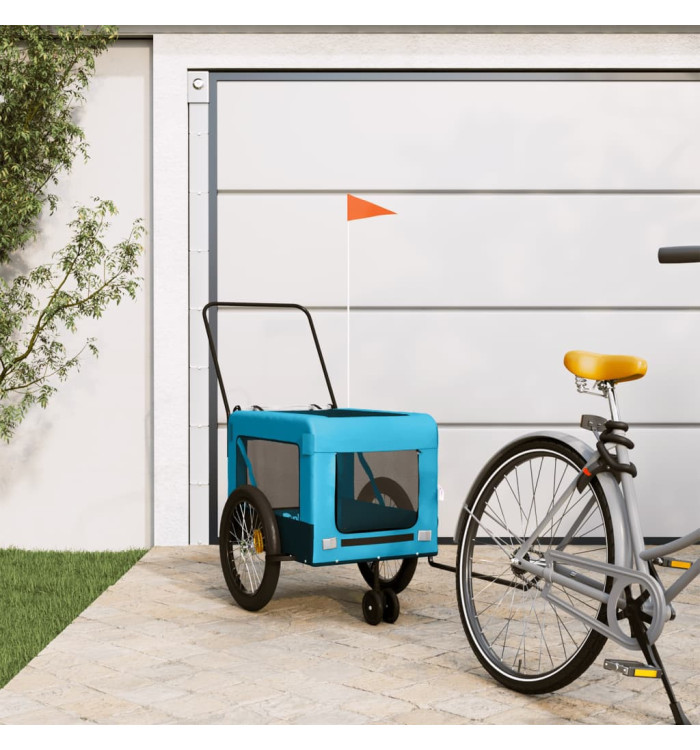 Remorque de vélo pour animaux de compagnie bleu et noir | Mobilier & Déco