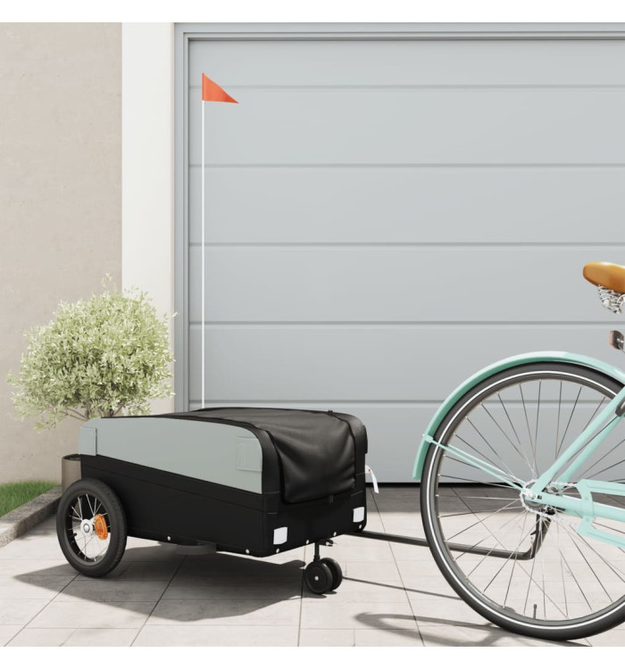 Remorque de vélo noir 30 kg fer | Mobilier & Déco