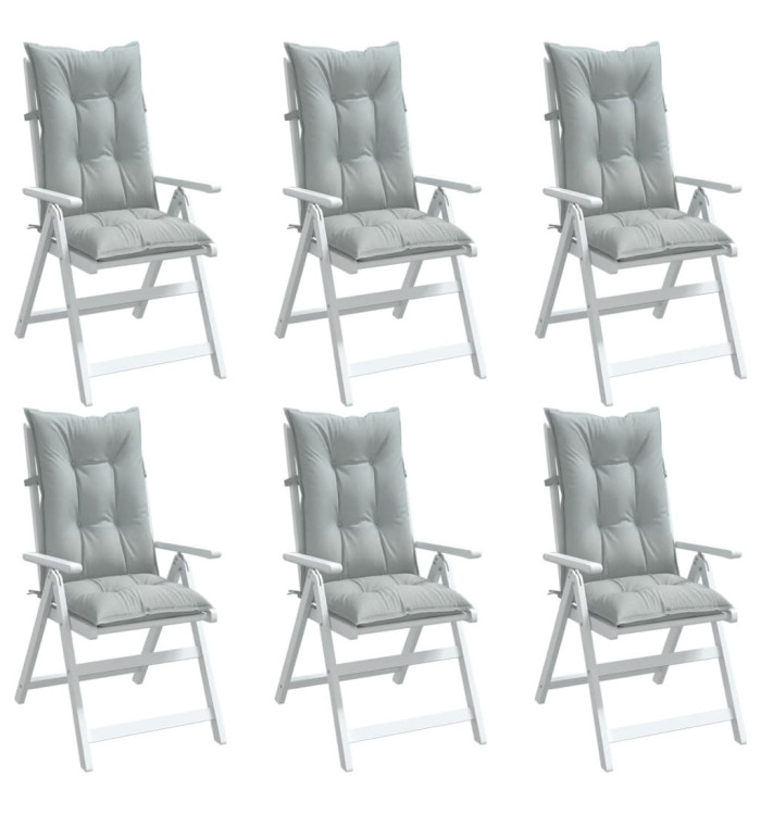 Coussins de chaise à dossier haut lot de 6 gris clair mélangé | Mobilier & Déco