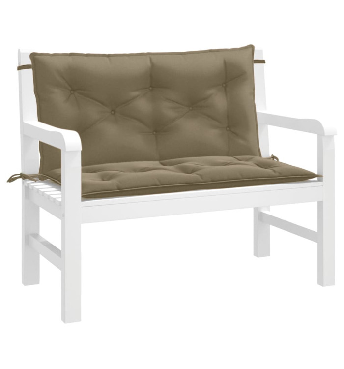 Coussins de banc de jardin lot de 2 taupe mélangé tissu | Mobilier & Déco