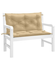 Coussins de banc de jardin lot de 2 beige mélangé tissu | Mobilier & Déco
