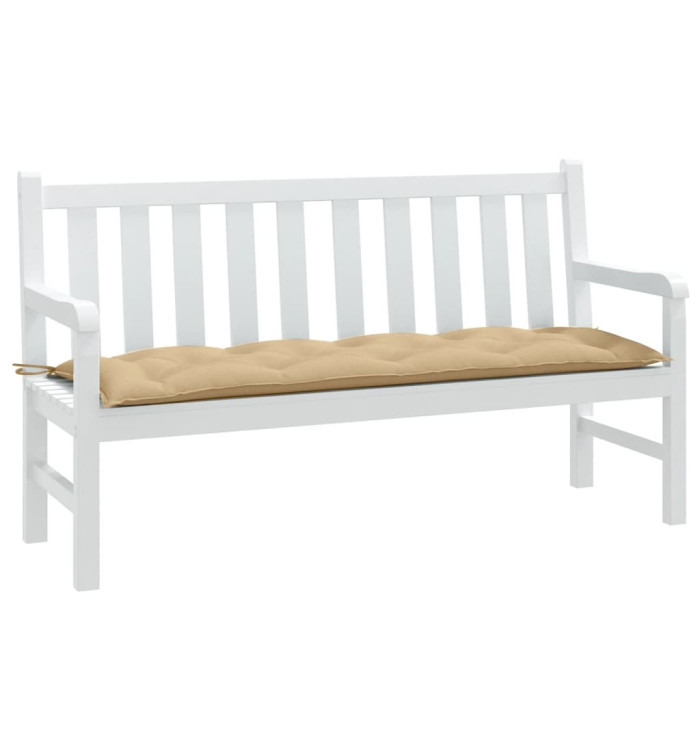 Coussin de banc de jardin beige mélangé 150x50x7 cm tissu | Mobilier & Déco