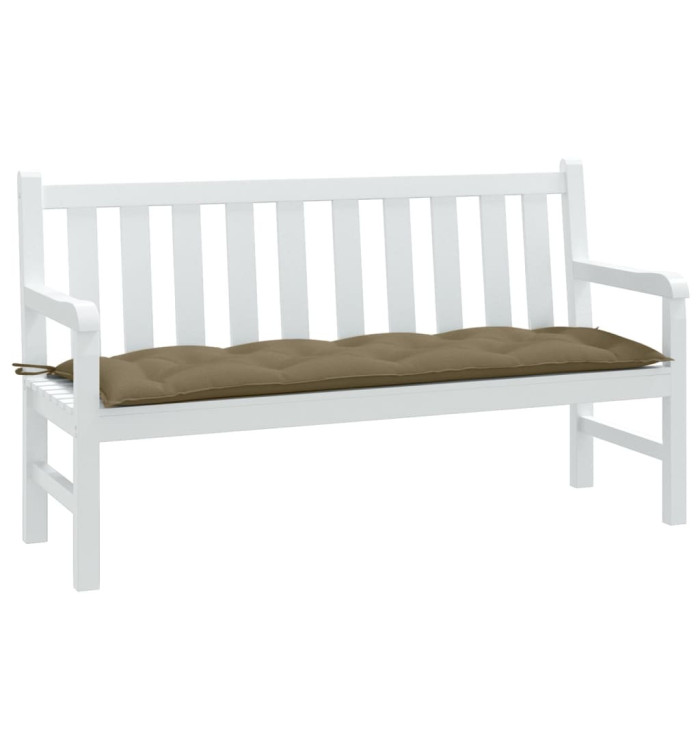 Coussin de banc de jardin taupe mélangé 150x50x7 cm tissu | Mobilier & Déco