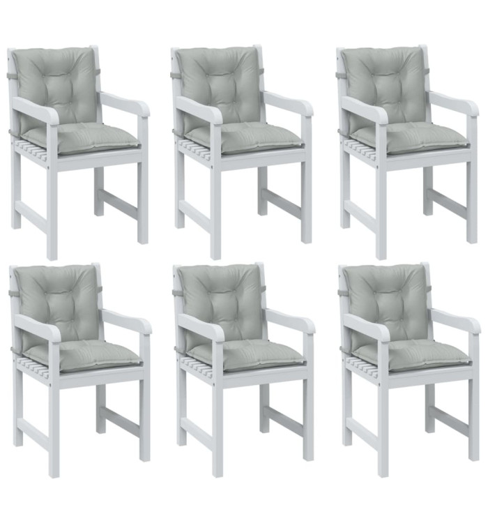 Coussins de chaise à dossier bas lot de 6 gris clair mélangé | Mobilier & Déco