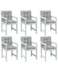 Coussins de chaise à dossier bas lot de 6 gris clair mélangé | Mobilier & Déco