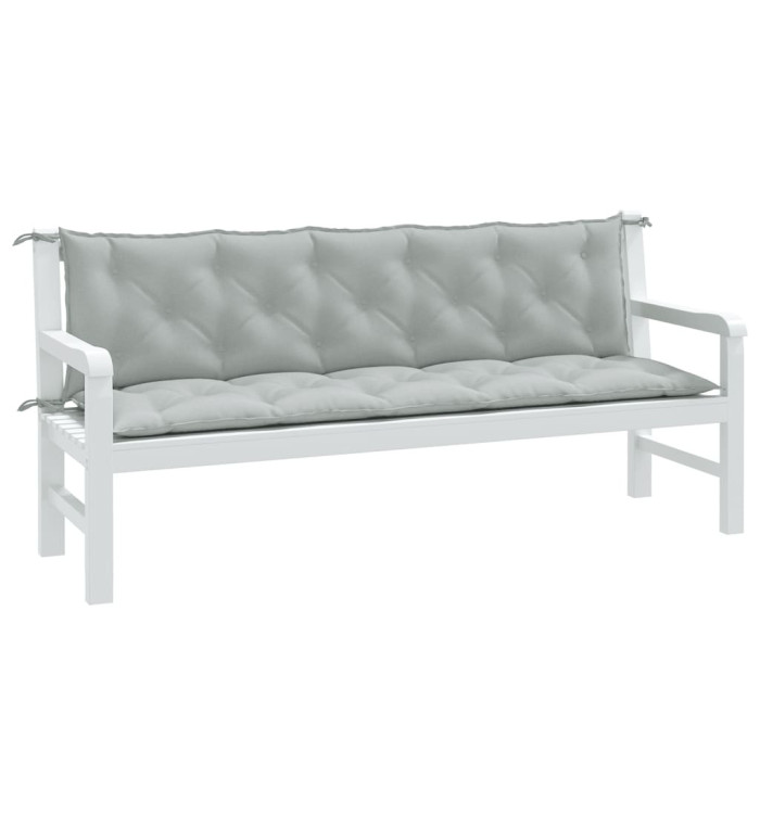 Coussins de banc de jardin lot de 2 gris clair mélangé tissu | Mobilier & Déco