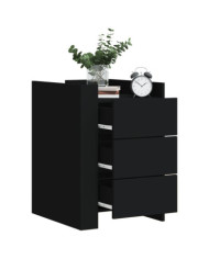 Table de chevet noir 45x50x65 cm bois d’ingénierie | Mobilier & Déco