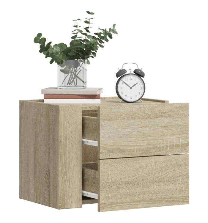 Tables de chevet murales 2 pcs chêne sonoma 45x30x35 cm | Mobilier & Déco