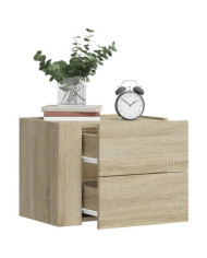Tables de chevet murales 2 pcs chêne sonoma 45x30x35 cm | Mobilier & Déco