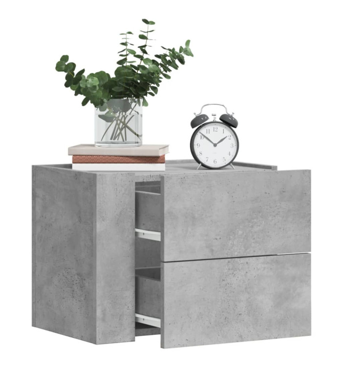 Tables de chevet murales 2 pcs gris béton 45x30x35 cm | Mobilier & Déco
