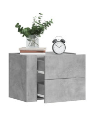 Tables de chevet murales 2 pcs gris béton 45x30x35 cm | Mobilier & Déco
