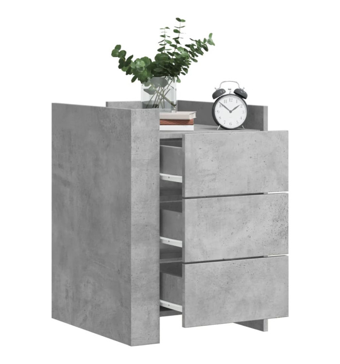 Table de chevet gris béton 45x50x65 cm bois d'ingénierie | Mobilier & Déco