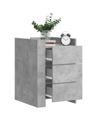 Table de chevet gris béton 45x50x65 cm bois d'ingénierie | Mobilier & Déco