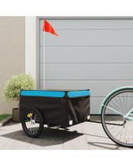 Remorque de vélo noir et bleu 45 kg fer | Mobilier & Déco