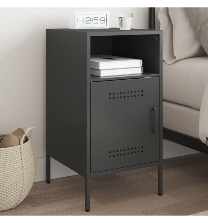 Table de chevet noir 36x39x68 cm acier | Mobilier & Déco