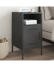 Table de chevet noir 36x39x68 cm acier | Mobilier & Déco