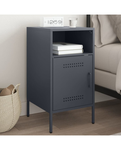 Table de chevet anthracite 36x39x68 cm acier | Mobilier & Déco