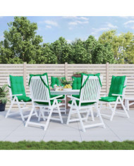 Coussins de chaise à dossier haut lot de 6 vert tissu oxford | Mobilier & Déco